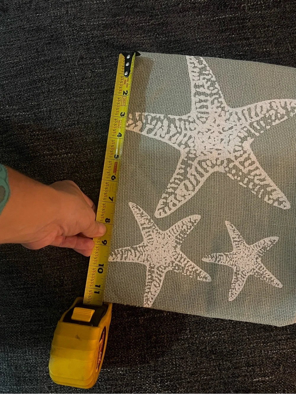 Green Starfish storage bag with White Print